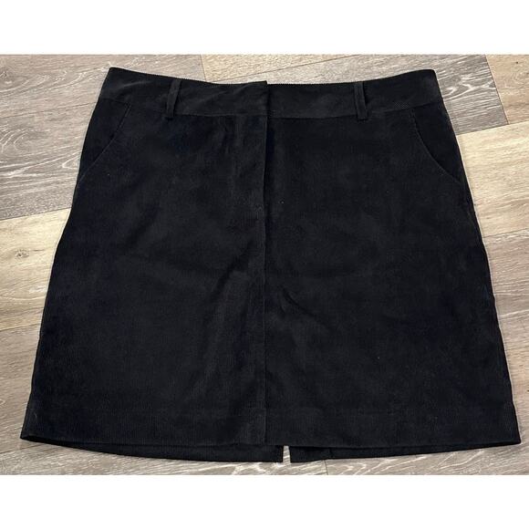 Architect Petite Black Corduroy Skirt Size 12 P Pockets - Picture 1 of 4